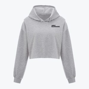 Cropped Hoodie - Faster Stronger Harder - Heather Grey