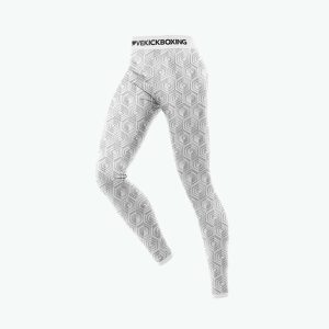 High Waisted Leggings - Hexaverse White