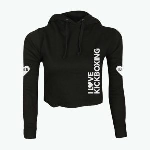 Cropped Hoodie (Rib Crop) - Black