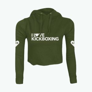 Cropped Hoodie (Rib Crop) - Military Green