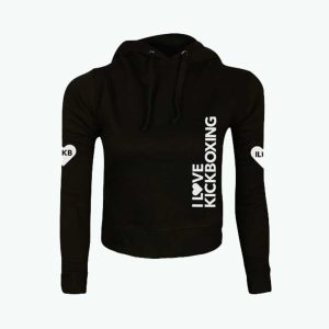 Cropped Hoodie (With Hem) - Black