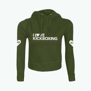 Cropped Hoodie (With Hem) - Military Green