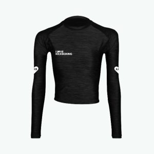 Full Sleeve Crop Top - Textured Black