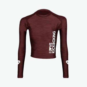 Full Sleeve Crop Top - Textured Burgundy