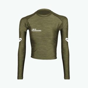 Full Sleeve Crop Top - Textured Olive