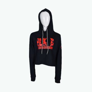 ILKB Star Glove Cropped Hoodie - Black