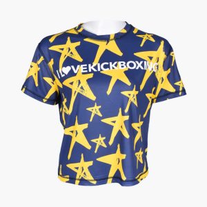 Super Star Cropped T-Shirt - Navy/Gold