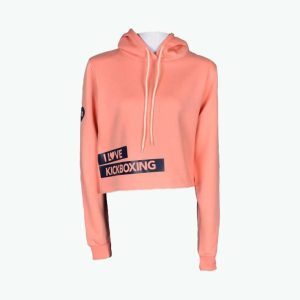 Tilt Stack Cropped Hoodie - Blush Pink