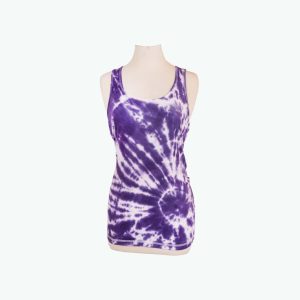 Open Back Tank Top- Purple Tie Dye